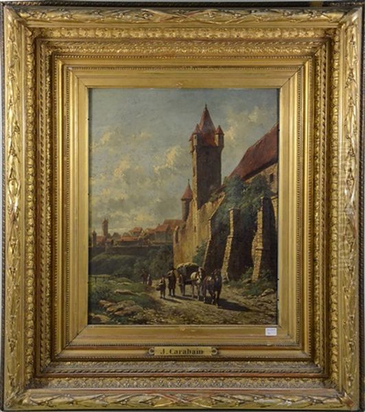 Vue Des Faubourgs D'une Ville En Allemagne Oil Painting by Jacques Francois Carabain