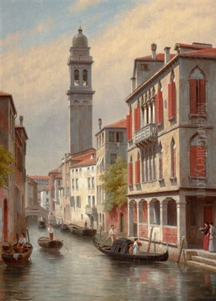 Une Vue A Venise, San Giorgio Dei Greci, Italie Oil Painting by Jacques Francois Carabain