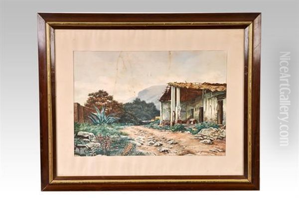 Pueblo Mexicano Oil Painting by Severo Amador