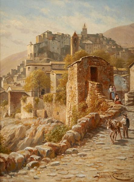 Vue A Seriana Oil Painting by Jacques Francois Carabain