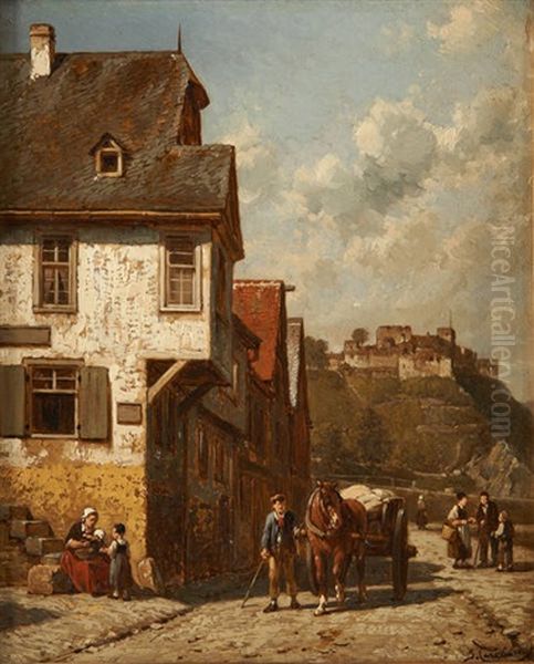 Vue A St. Cloud Oil Painting by Jacques Francois Carabain