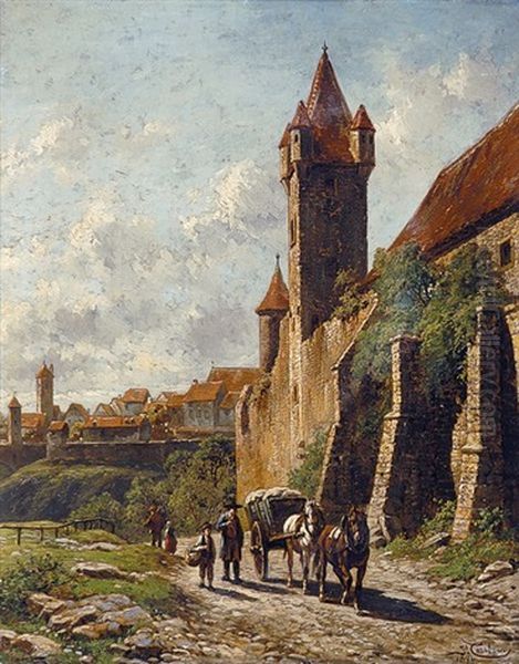 En Allemagne, Pres Des Remparts Oil Painting by Jacques Francois Carabain