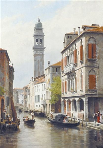 Une Vue A Venise, San Giorgio Dei Greci by Jacques Francois Carabain