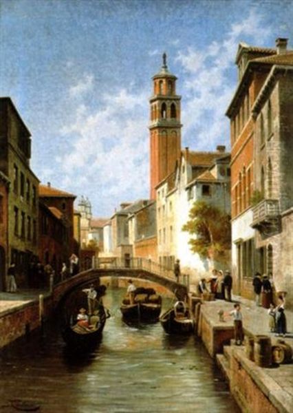 Vue A Venise Oil Painting by Jacques Francois Carabain