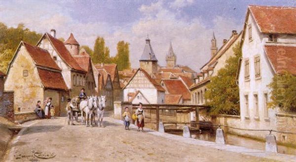 Weinheim Oil Painting by Jacques Francois Carabain