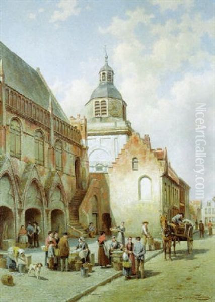 De Hallen Te Nieuwpoort Oil Painting by Jacques Francois Carabain