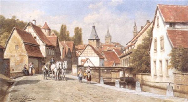 Vue A Weinheim Oil Painting by Jacques Francois Carabain