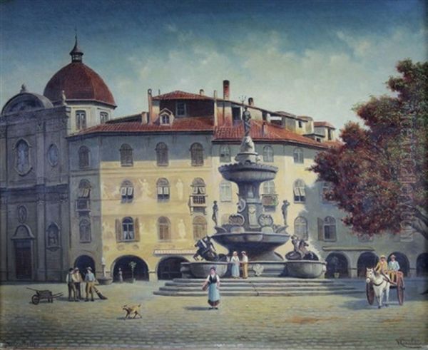 Vue De Trente Oil Painting by Victor Carabain