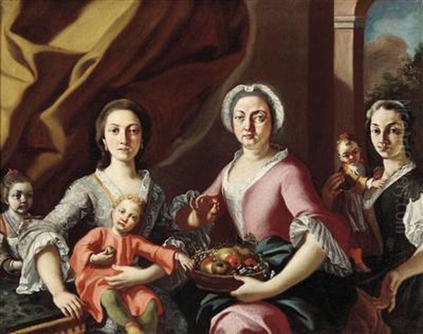 Family Portrait Oil Painting by Carlo Amalfi