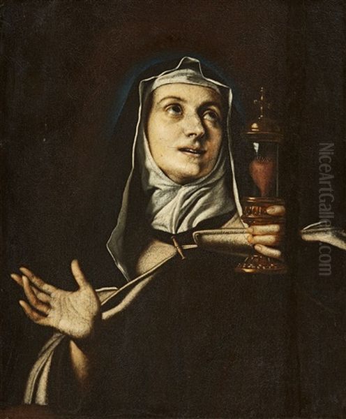 Saint Clare Oil Painting by Giovanni Battista Caracciolo