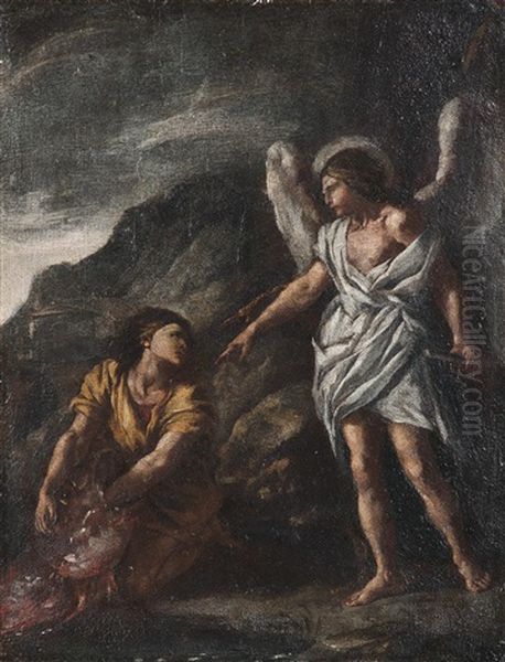 Tobias Und Der Engel Oil Painting by Giovanni Battista Caracciolo