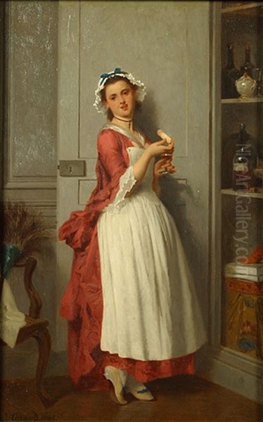 Le Gouter De La Soubrette Oil Painting by Joseph Caraud