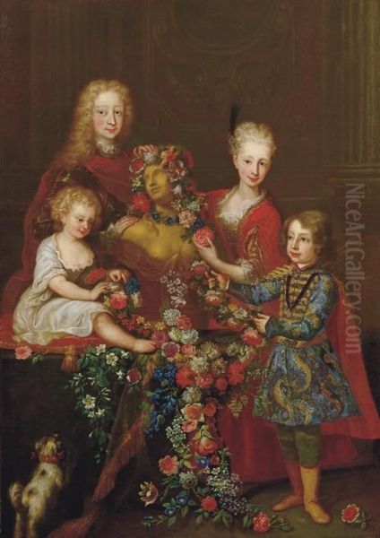 Ritratto Di Famiglia Oil Painting by Carlo Amalfi