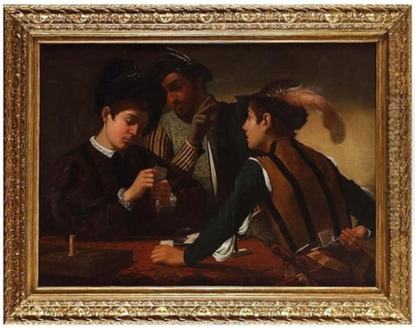 The Cardsharps Oil Painting by  Caravaggio