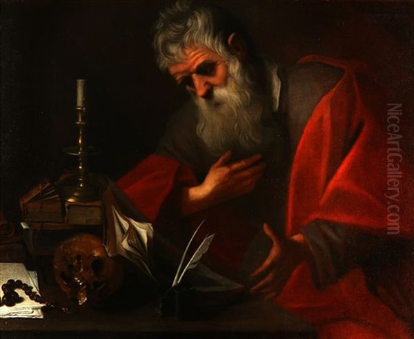 St. Jerome In His Study Oil Painting by  Caravaggio