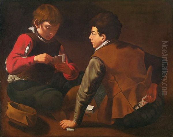 The Cardsharps Oil Painting by  Caravaggio