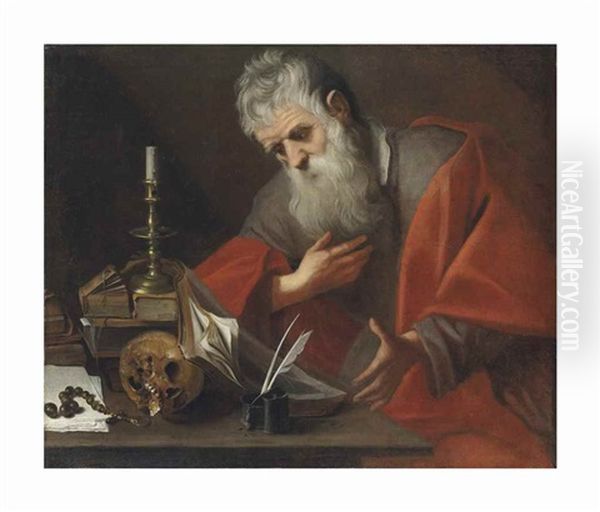 Saint Jerome In His Study Oil Painting by  Caravaggio