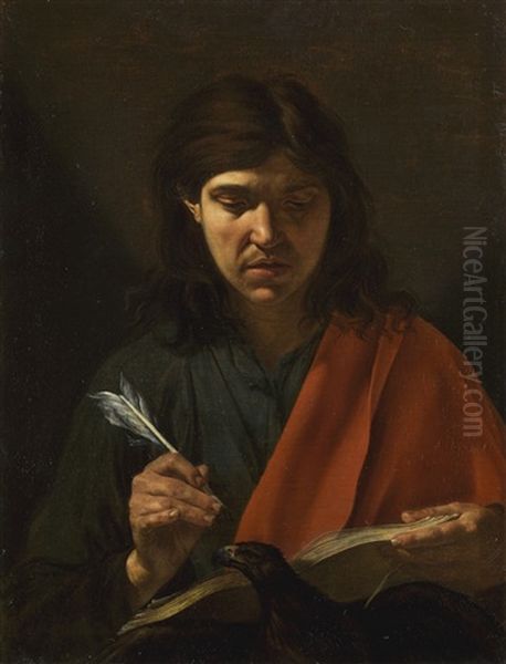 Saint John The Evangelist Oil Painting by  Caravaggio