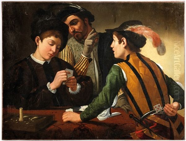 Les Tricheurs Oil Painting by  Caravaggio