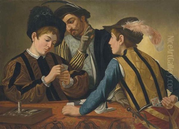 The Cardsharps Oil Painting by  Caravaggio