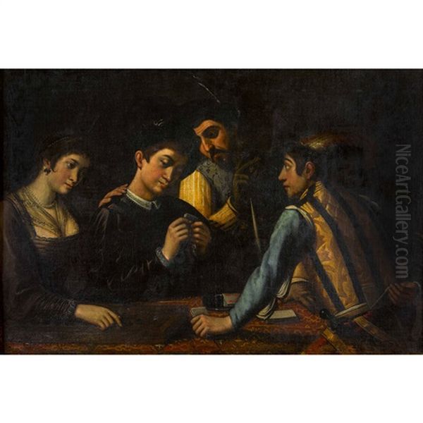 Der Falschspieler Oil Painting by  Caravaggio