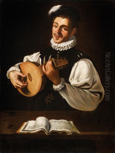 A Lute Player Oil Painting by  Caravaggio