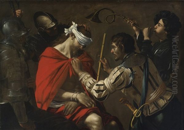 The Mocking Of Christ Oil Painting by  Caravaggio