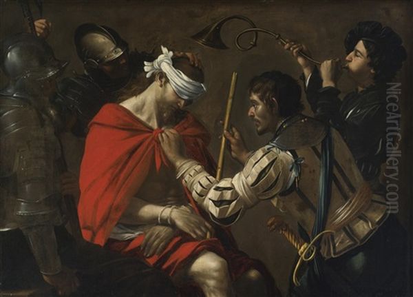 The Mocking Of Christ Oil Painting by  Caravaggio