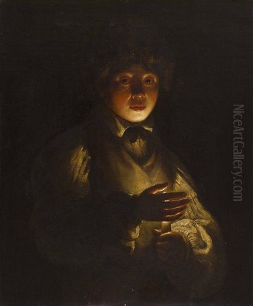 Boy By Candlelight Oil Painting by  Caravaggio