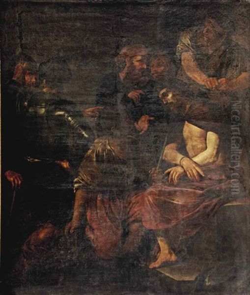 The Mocking Of Christ Oil Painting by  Caravaggio