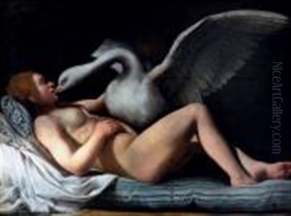 Leda Et Le Cygne Oil Painting by  Caravaggio