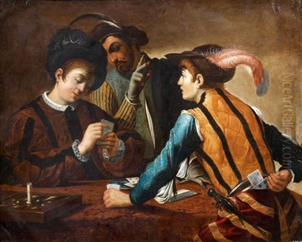 Les Joueurs De Cartes Oil Painting by  Caravaggio