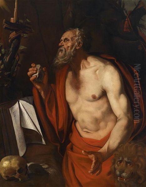 Der Busende Heilige Hieronymus Oil Painting by  Caravaggio