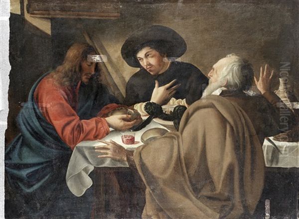 The Supper At Emmaus Oil Painting by  Caravaggio