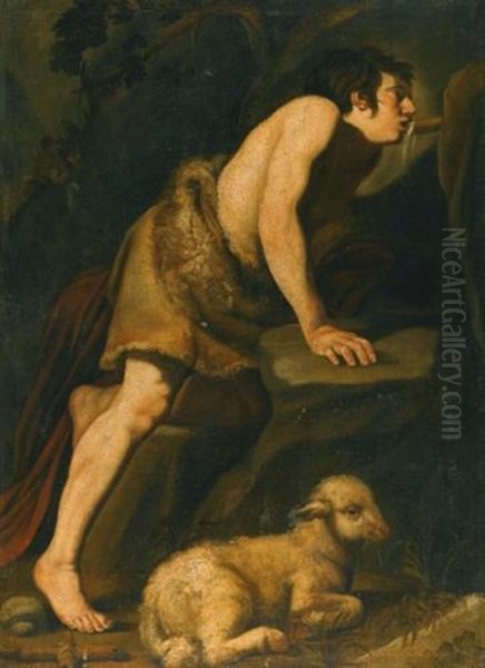 Saint John The Baptist Drinking From A Spring Oil Painting by  Caravaggio