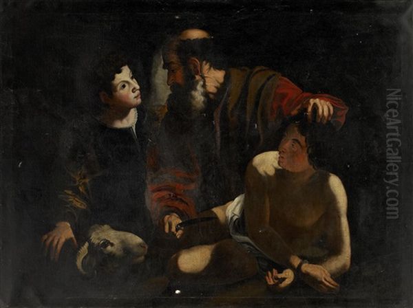 Isaks Offer Oil Painting by  Caravaggio