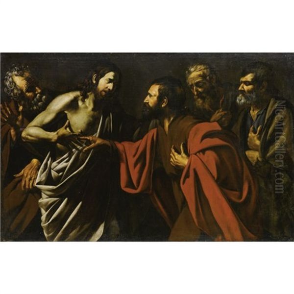 L'incredulita Di San Tommaso Oil Painting by  Caravaggio