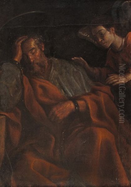 San Pietro E L'angelo Oil Painting by  Caravaggio