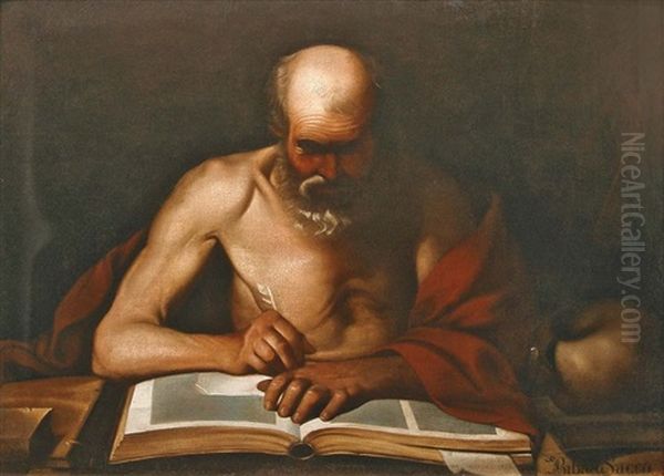 Saint-jerome Dans Son Cabinet Oil Painting by  Caravaggio