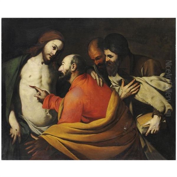 Incredulita Di San Tommaso Oil Painting by  Caravaggio