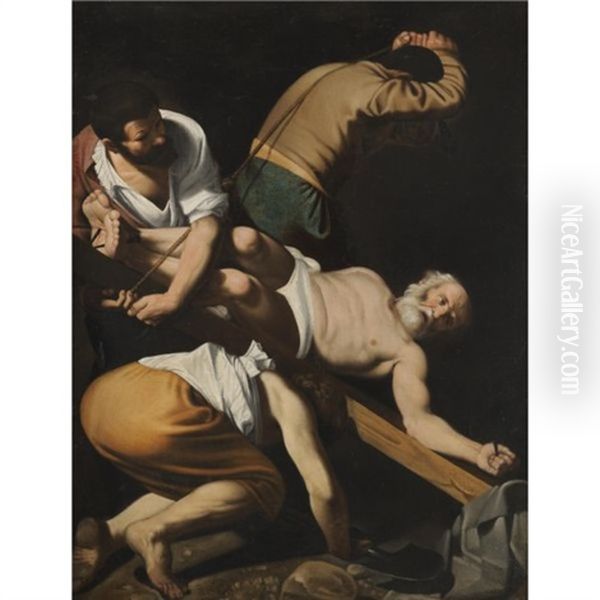 The Crucifixion Of Saint Peter Oil Painting by  Caravaggio