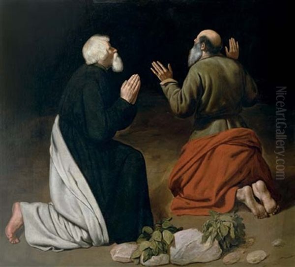 Two Apostles Oil Painting by  Caravaggio