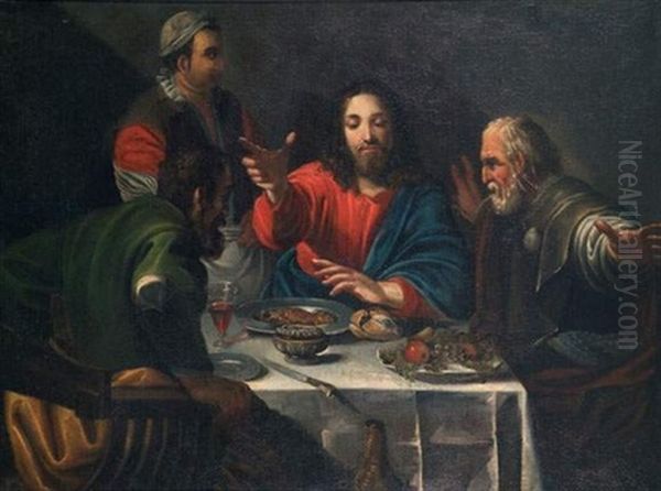 Le Christ Et Les Pelerins D'emmaus by  Caravaggio