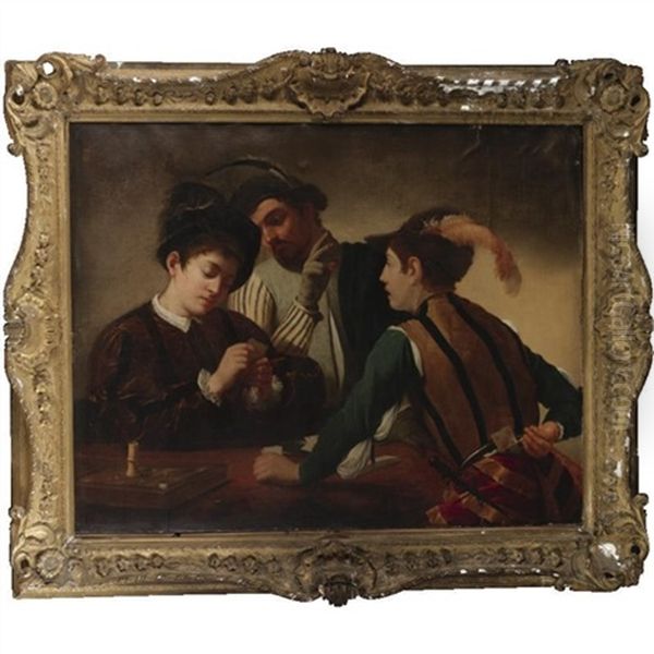 The Cardsharps Oil Painting by  Caravaggio