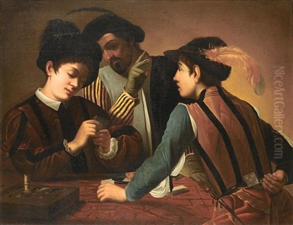 The Cardplayers Oil Painting by  Caravaggio