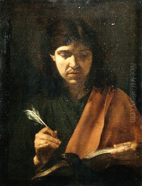 Saint Jean L'evangeliste Oil Painting by  Caravaggio