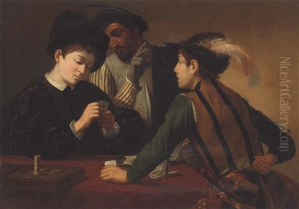 The Cardsharps Oil Painting by  Caravaggio