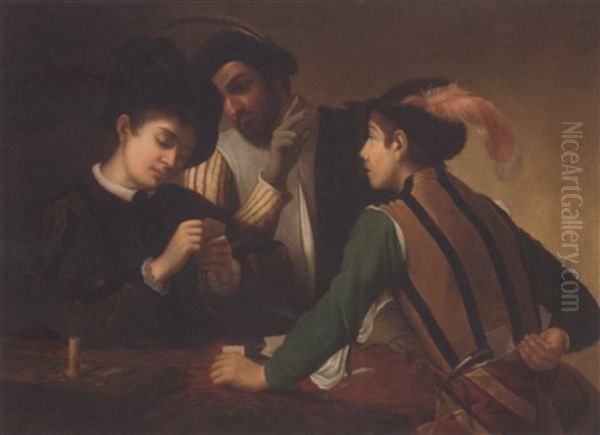 The Cardsharps Oil Painting by  Caravaggio