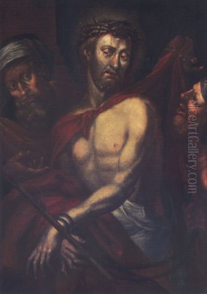 Ecce Homo: Christus, Pilatus Und Scherge Oil Painting by  Caravaggio