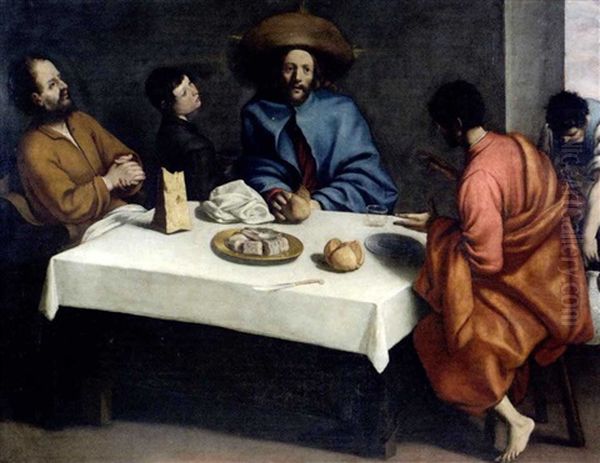 Christus In Emmaus Oil Painting by  Caravaggio